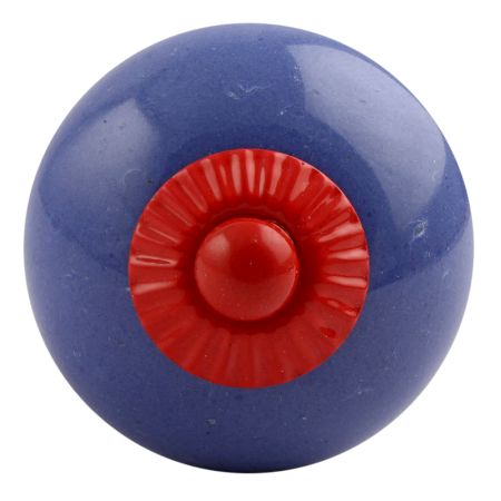Slate Blue Red Fitting Ceramic Knob